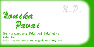 monika pavai business card